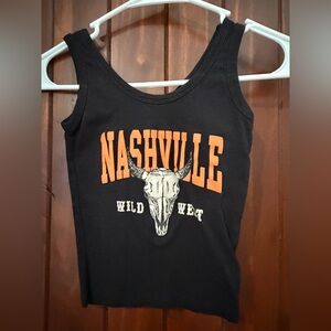 Nashville Wild West Black and Orange Crop Top